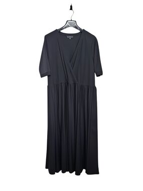 Eloquii Women's Plus Size 20 Black V-Neck Short Sleeve Maxi Dress